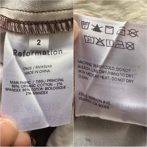 Reformation Pants Marlon Pant Cropped High Waist Coffee Stripe Brown 2 - Picture 8 of 11